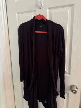 BCBGMaxAzria black Open-Front Draped Cardigan